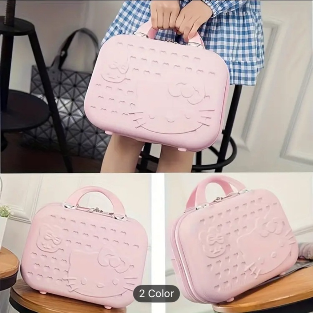 Hello Kitty Pink Heart Embossed Cosmetic Case - Picture 6 of 8